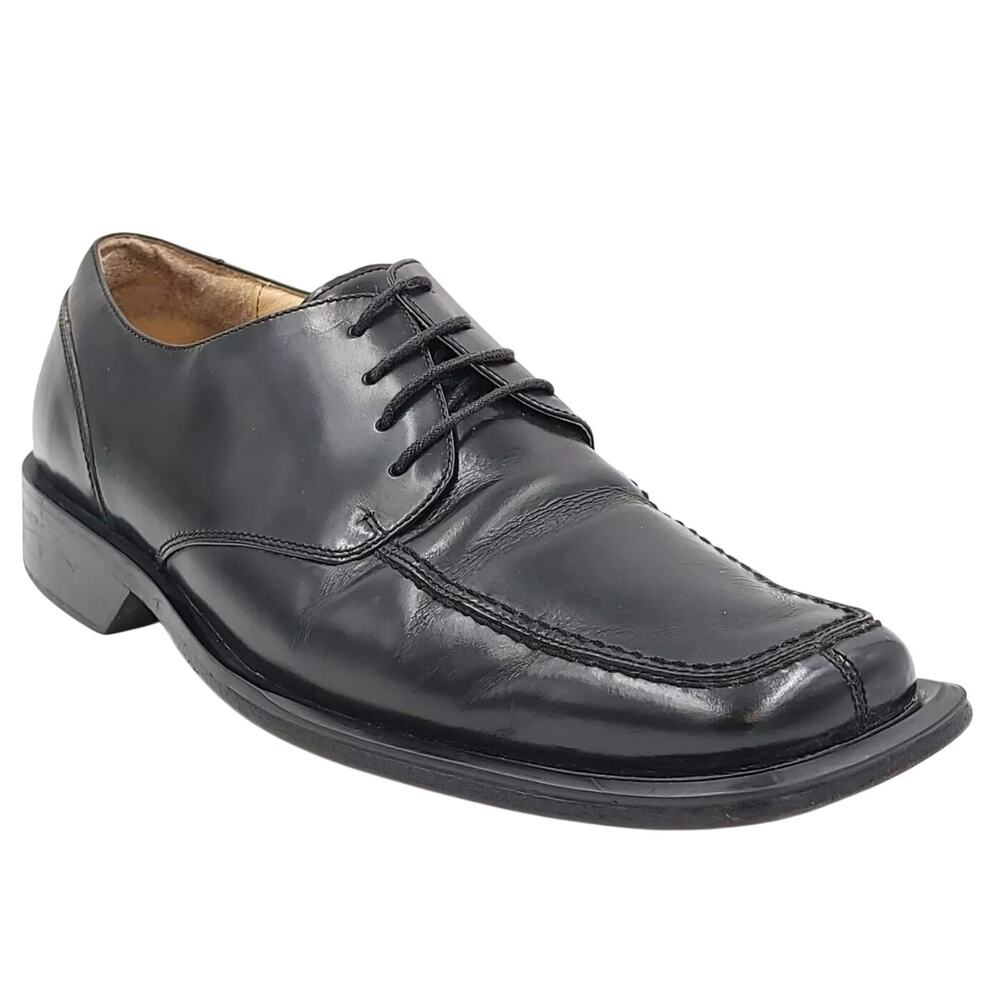 Kenneth Cole Men Split Square Toe Derby Oxfords Size US 9.5M Black Leather